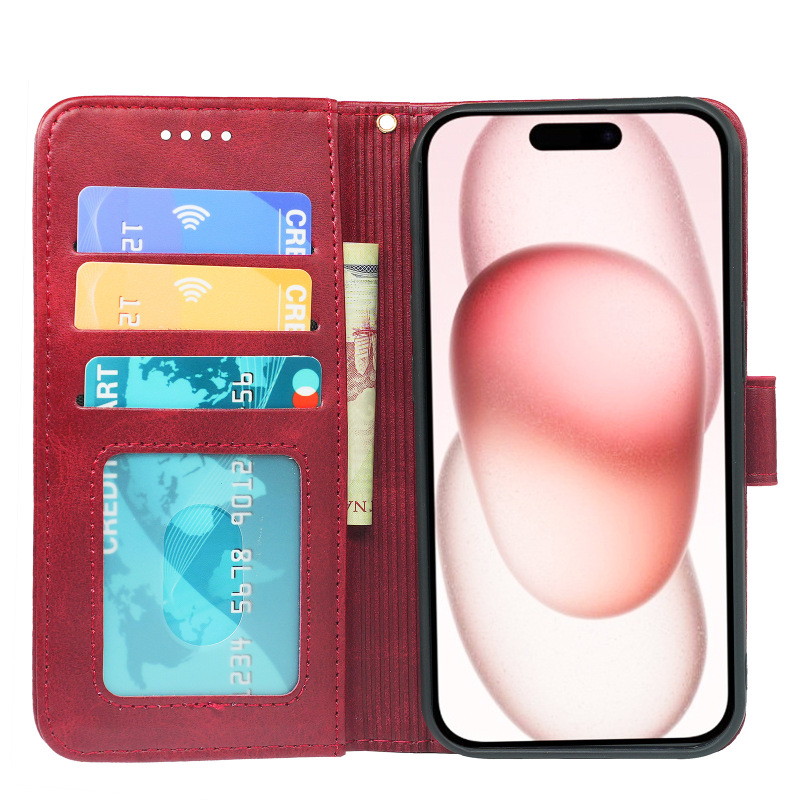Apple レザーケース iPhone16 に適したクロスボーダーフリップ電話ケース 17 カーフスキンフォトフレーム 13 磁気吸引 11 ウォレットケース|undefined