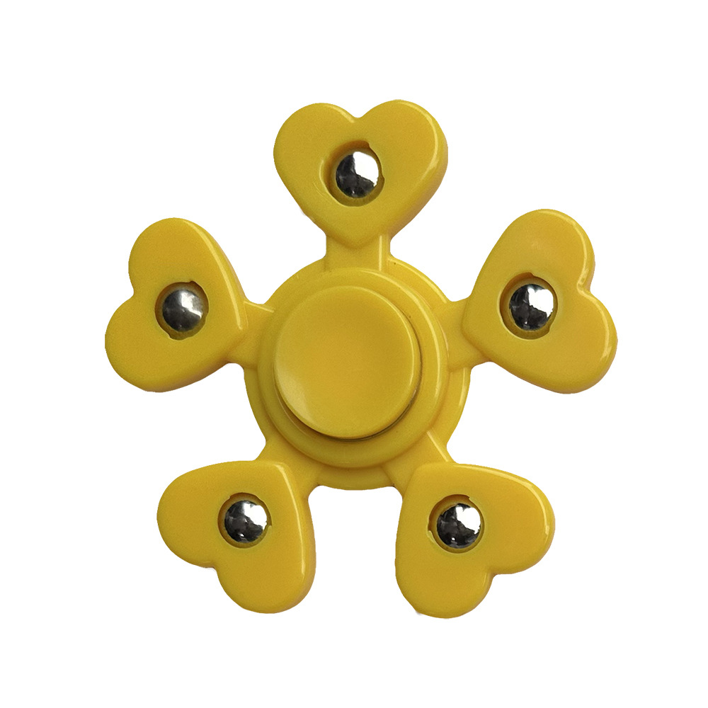 [Classic Color Five Beads] Yellow Love Heart