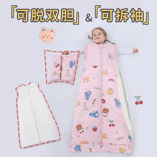 Baby 100% Cotton Sleep Bag Spring Autumn Winter Thin Model for Toddlers and Kids, Thicker Anti-Kick Blanket, All-Season Universal Use