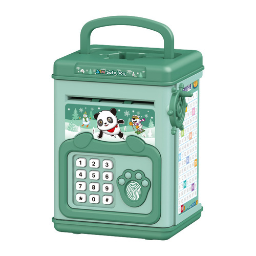 Children's Gift Fingerprint Password Piggy Bank for Children's Day, Only In and Out, Automatic Rolling Money Piggy Bank Toy Wholesale