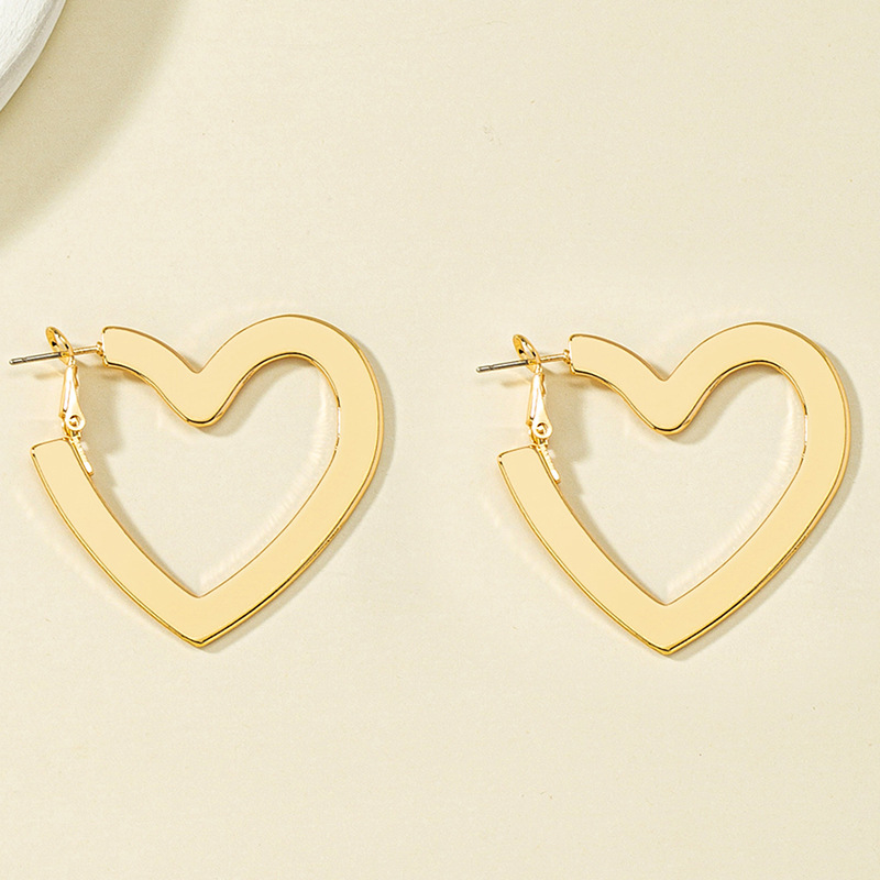 1 Pair Fashion Heart Shape Alloy Plating Womenu0027S Earrings
