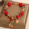 Brand bracelet, small design red birthday charm