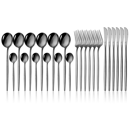 Factory Direct Sale Stainless Steel Western Tableware 24-Piece Set Portugal Stainless Steel Steak Knife Fork Spoon Gift Box Set