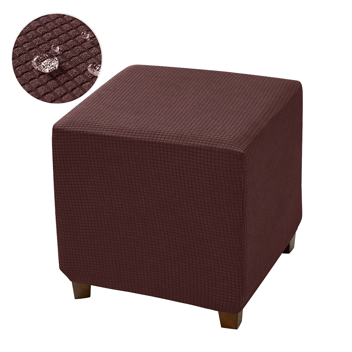 Elástico transfronterizo impermeable Waffle Corn Velvet Cuadrado reposapiés cubierta de polvo cubierta de pedal