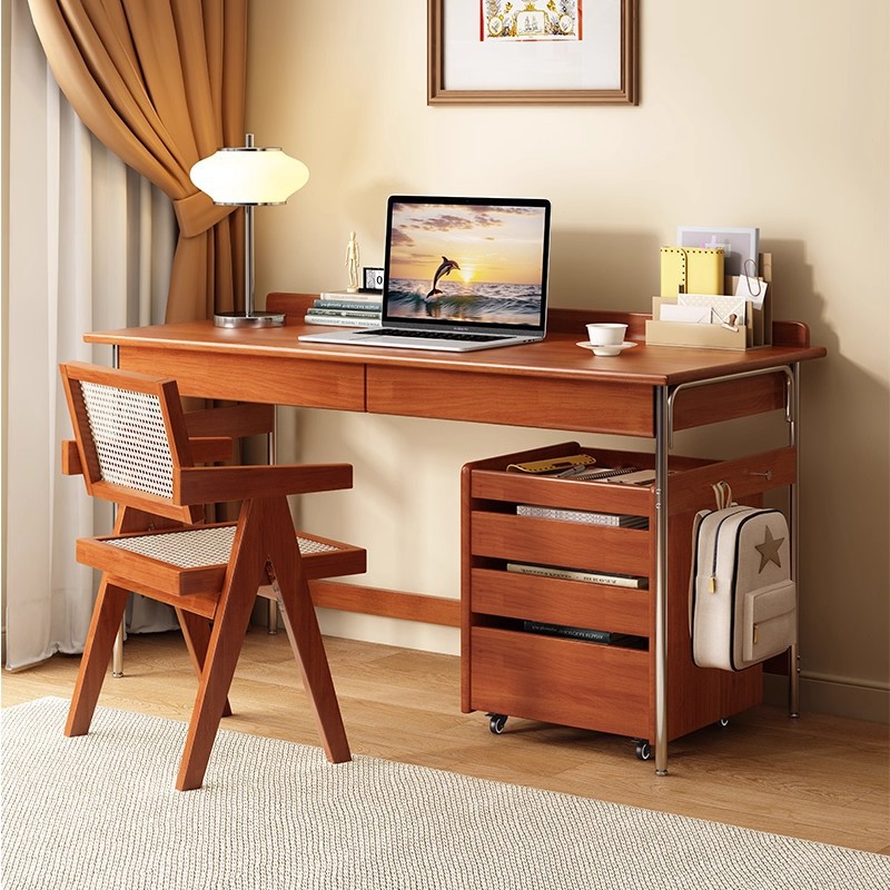 Medieval Style Desk Solid Wood Small Apartment Bauhaus Computer Desk Home Study Desk Bedroom Study Desk