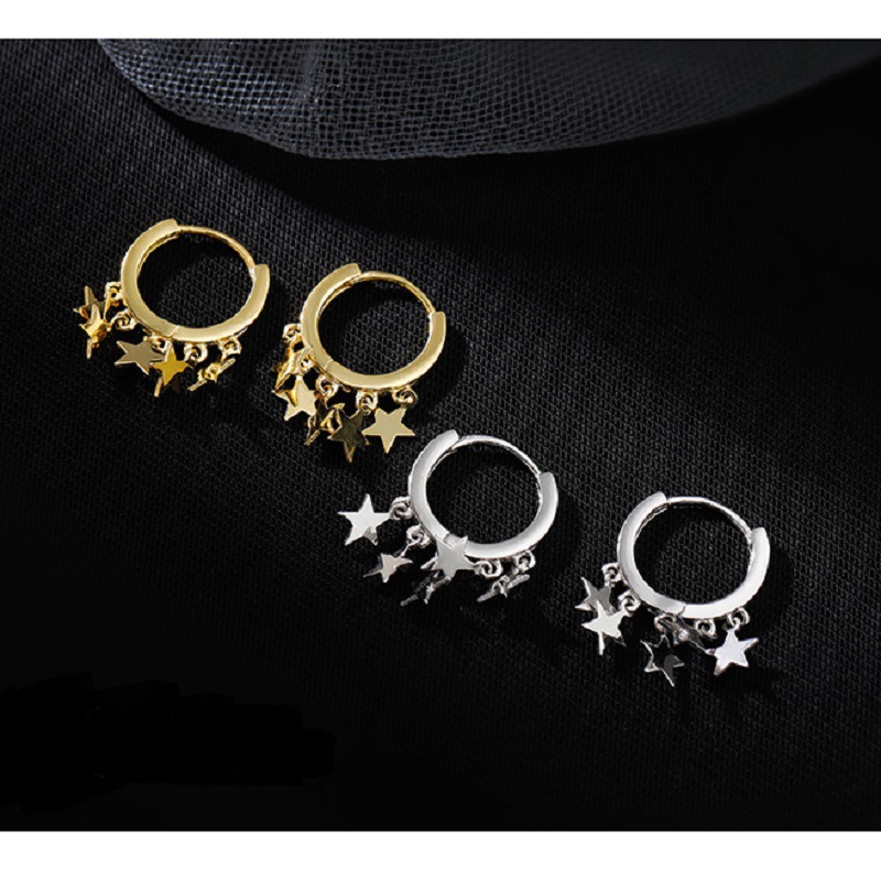 Five-pointed Star Hoop Earrings  New Fashion Ear Ring Women's Fashion Temperament Korean Short Ear Clip All-match Ear Studs display picture 6