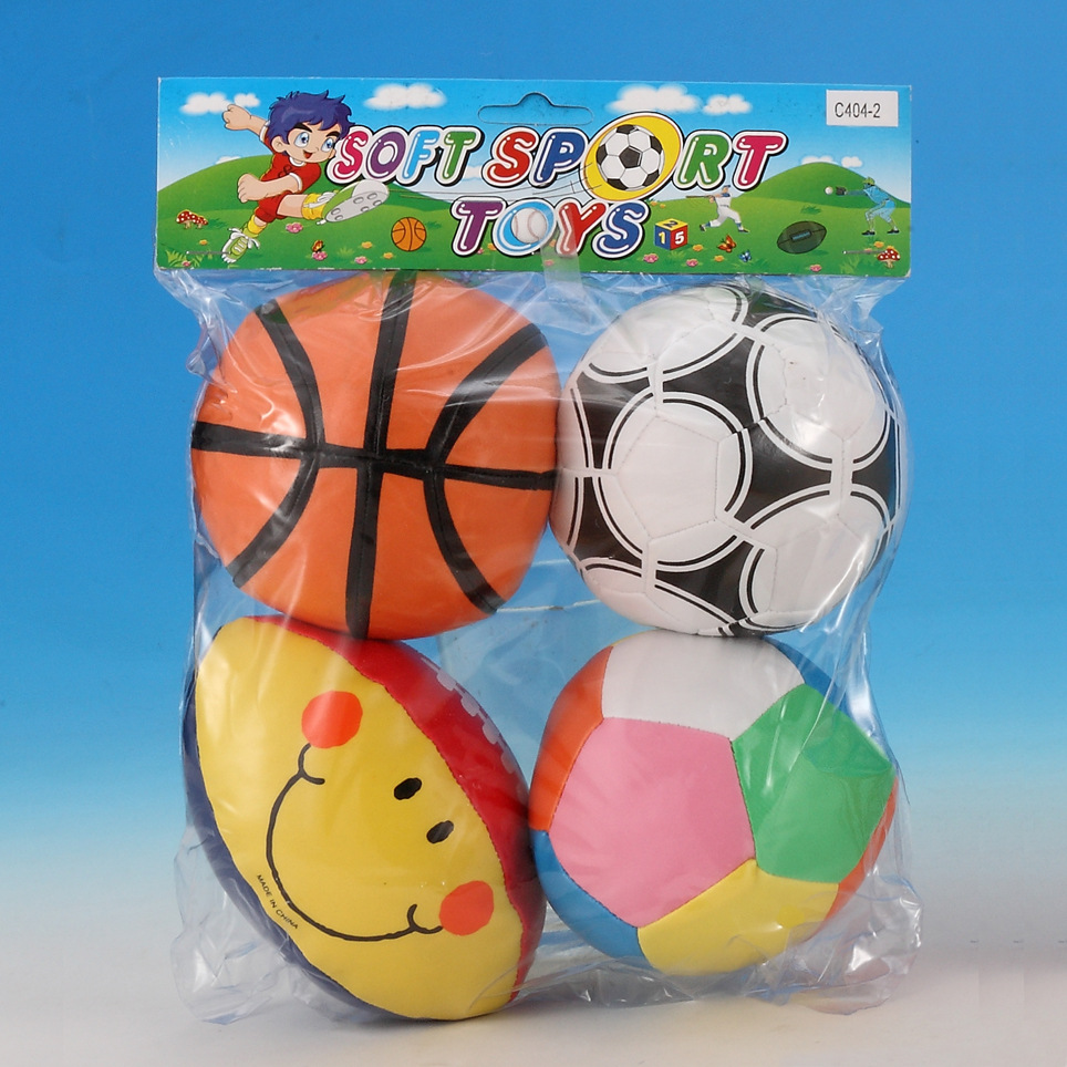 10cm Pu Ball Set Kidsren's Outdoor Baseball Toy Rugby Pvc Sponge Hand-Held Soft Ball Soft Elastic Cartoon