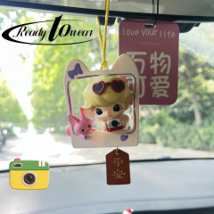 泡泡玛特车挂dimoo约会日车载香薰车内感摆件汽车后视镜挂件