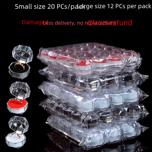 Acrylic transparent ring box earring stud earring jewelry storage box gift small accessory box jewelry display box