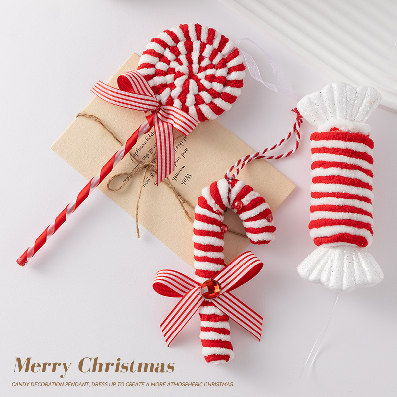 クリスマスペンダントクリスマスツリー装飾アクセサリークリスマスキャンディー松葉杖クリエイティブギフトシミュレーションバブルおもちゃ卸売|undefined