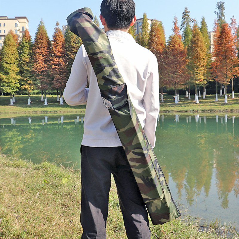 Oxford fabric fishing rod bag, fishing gear bag, fishing rod bag, extra thick, wear-resistant, waterproof fishing bag, foldable, large capacity fishing umbrella bag