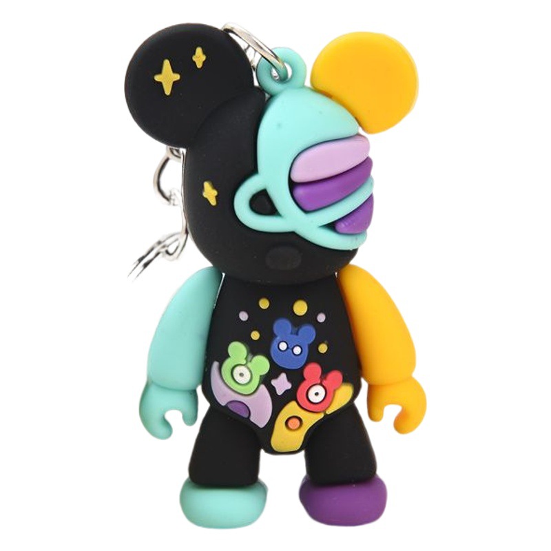 Colorful Starry Sky Graffiti Rampage Bear Keychain Pendant Violent Bear Couple Keychain Backpack Decoration Couple Style