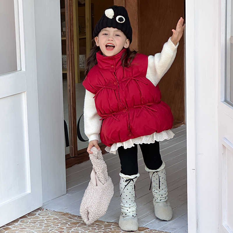 Xie Jinmao ropa infantil coreana chaleco de invierno otoño / invierno 2025 nuevo estilo extranjero niños invierno de algodón intercalado espeso