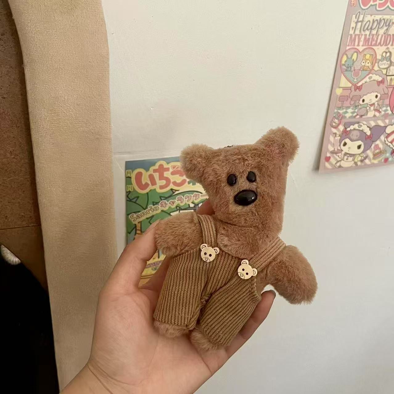 El Sr. Bean con el mismo oso de peluche chirrido lindo restauración de peluche llavero colgante mochila