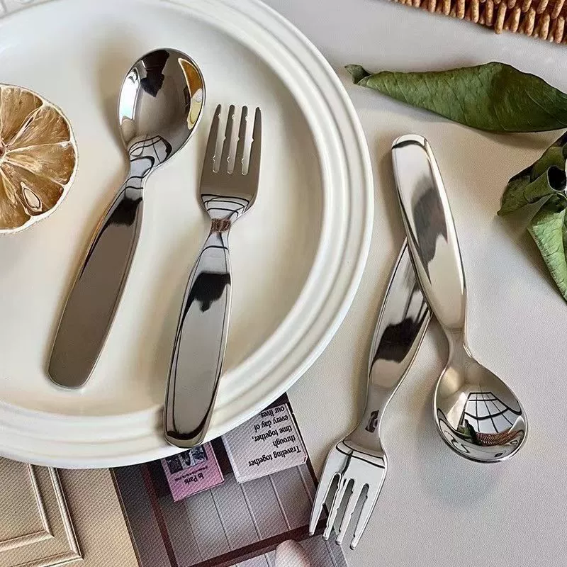 Детская ложка и вилка из нержавеющей стали, посуда, ложка, вилка, детская ложка для еды, суповая ложка, вилка для фруктов, маленькая ложка, десертная ложка