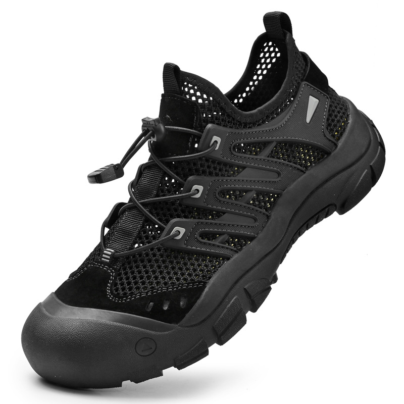 Zapatos de malla transfronterizos nuevos zapatos casuales de verano huecos y transpirables para hombres Deportes al aire libre Senderismo Baotou Montañismo Zapatos de río