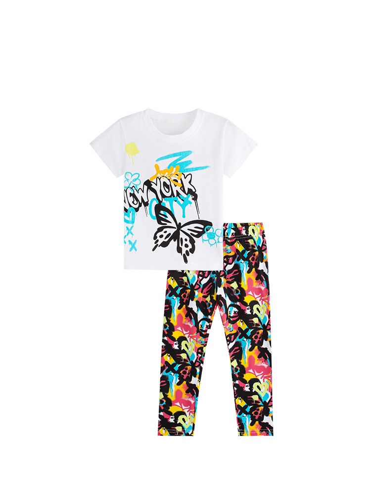 Malwee transfronterizo nuevo estilo europeo y americano ropa infantil de manga corta pantalones largos de dos piezas pantalones de la fábrica de la fuente