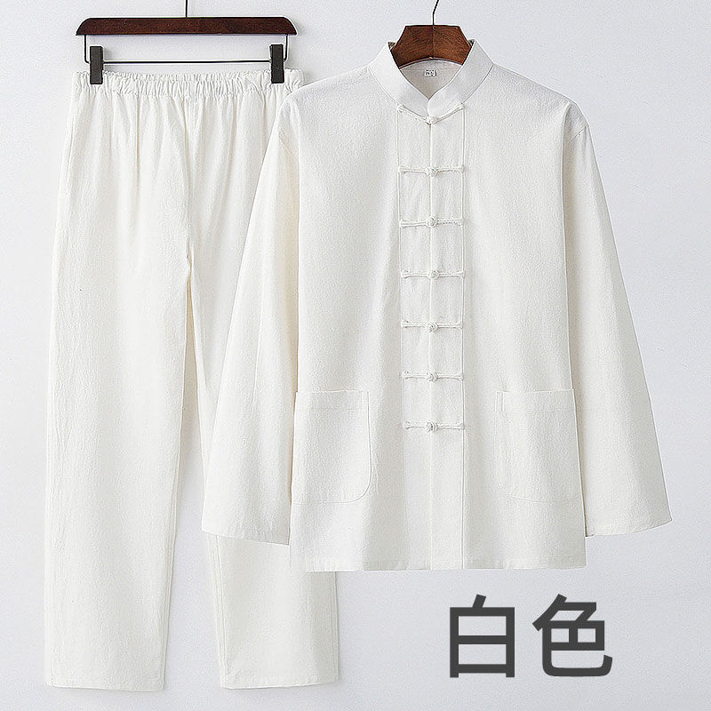 Spring and Autumn Tang Suit for Young Men Chinese Style National Fashion Chinese Style Clothing Fashion Brand suit Cotton and Linen Two-piece Autumn Men's Clothing