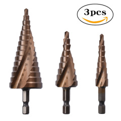Cobalt step drill bit stainless steel hole punching step drill wholesale metal hole opener hexagonal handle spiral pagoda drill bit