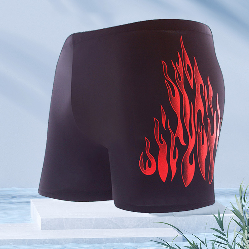 Baiya moda natación troncos de los hombres de la llama más el tamaño suelto y cómodo boxeador bañador anti-vergüenza fábrica de Ventas Directas