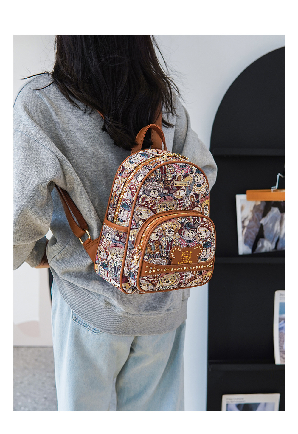 backpack women 2024 new fashion women's bag niche canvas bag casual small schoolbag_voghion.com