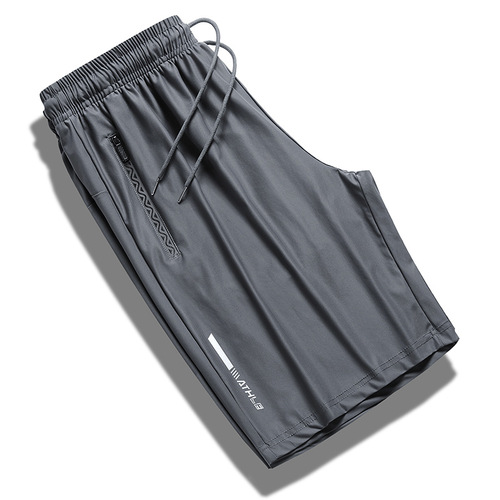 Men's Summer Thin Loose Large Size Elastic Casual Sports Short Pants Breathable Quick Dry Five-Finger Pants