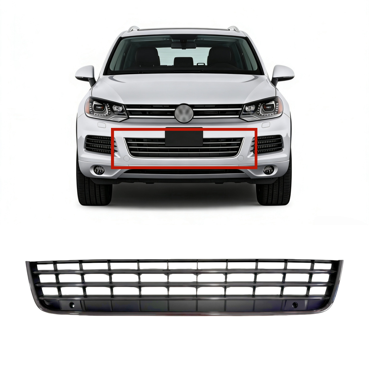Volkswagen Touareg 11-14 Front Bumper Lower Grille 7P6853671E