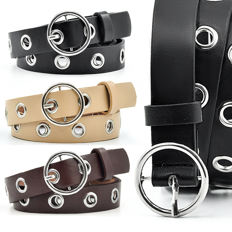 2022 correa de moda popular europea y americana moda única fila agujero de aire cadena términos estilo punk coreano correa de las mujeres