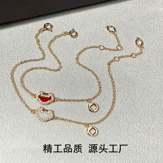 麒麟V金高版本如意长命锁手链白贝长命锁手链红玉髓手饰厂家直销