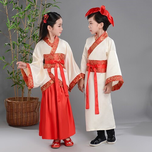 Children's costumes, boys and girls, Hanfu, Chinese style, bookboy performance costumes, primary school students' three-character classic disciple's performance costumes
