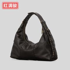 秋冬新款复古时尚单肩半月包时尚软皮斜挎包小号托特包女工厂