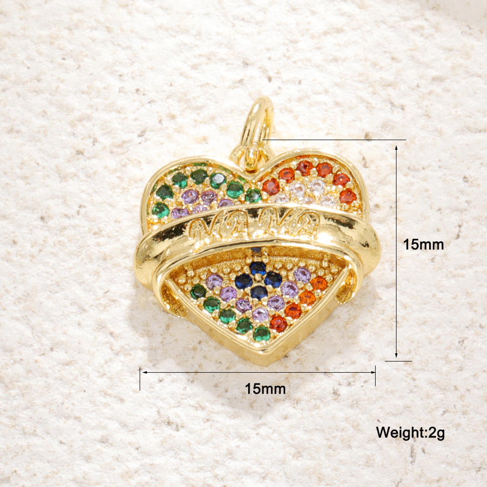 1g Weight Pendant Jewelry Making Type 1 Piece Quantity Daily Occasion Copper Material Mother'S Day Festival Letter, Heart Shape Pattern All Seasons Season Unisex Gender Enamel Design Shiny Style 1 Piece Copper Letter Heart Shape Pendant 18
