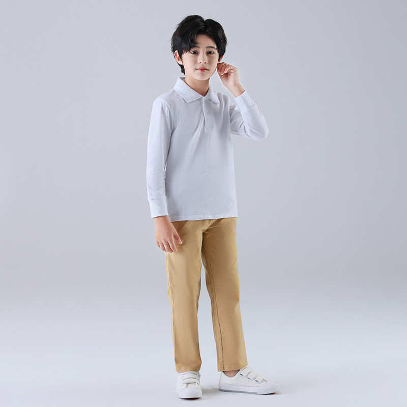 Uniformes escolares de estudiantes de primaria y secundaria de otoño nuevos productos de color khaki uniformes de jardín de niños de cintura elástica uniformes deportivos de clase para niños