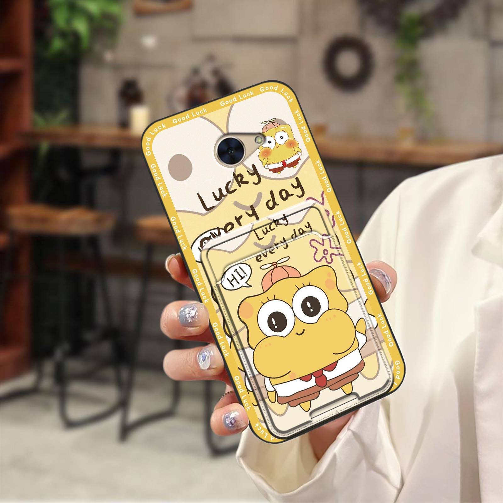 Suitable for Kyocera Mobile Phone Case Creative Fun Simple Cartoon Couple Dustproof Card Slot Textive Card Graffiti Heat Dissipation