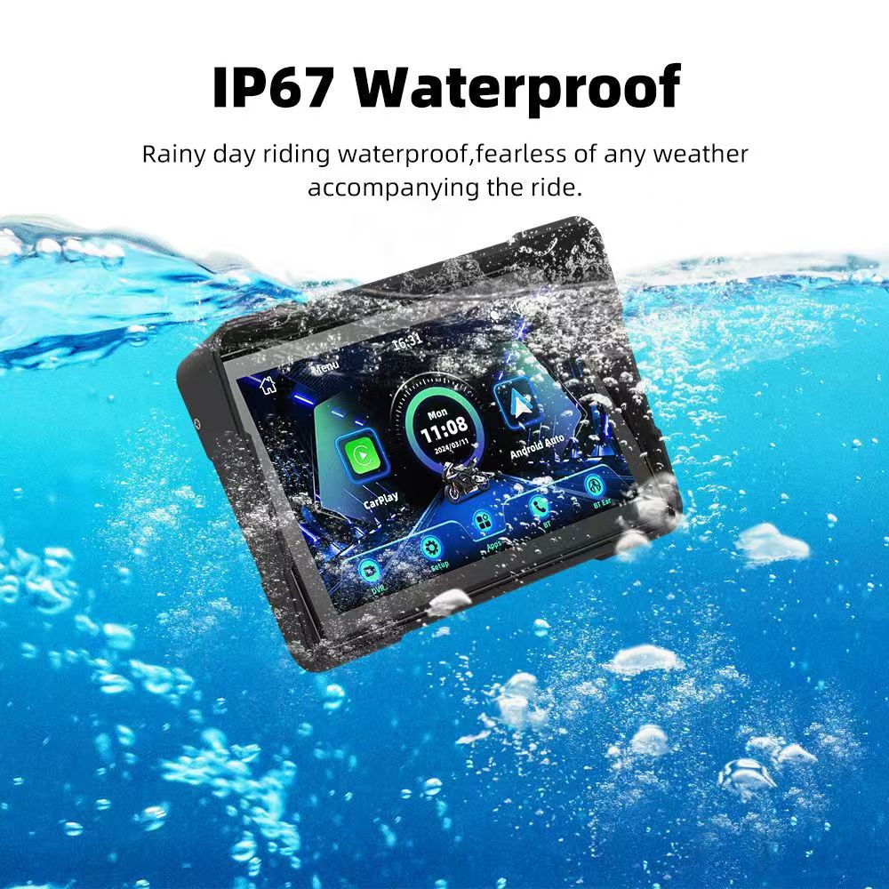 Motuoche Motorcycle Dash Cam BSD Blind Spot Carplay Navigation Dual 2K TPMS Waterproof 5 inch (Motorcycle driving recorder) - mt12-host-without-lens-tpms-wired-control