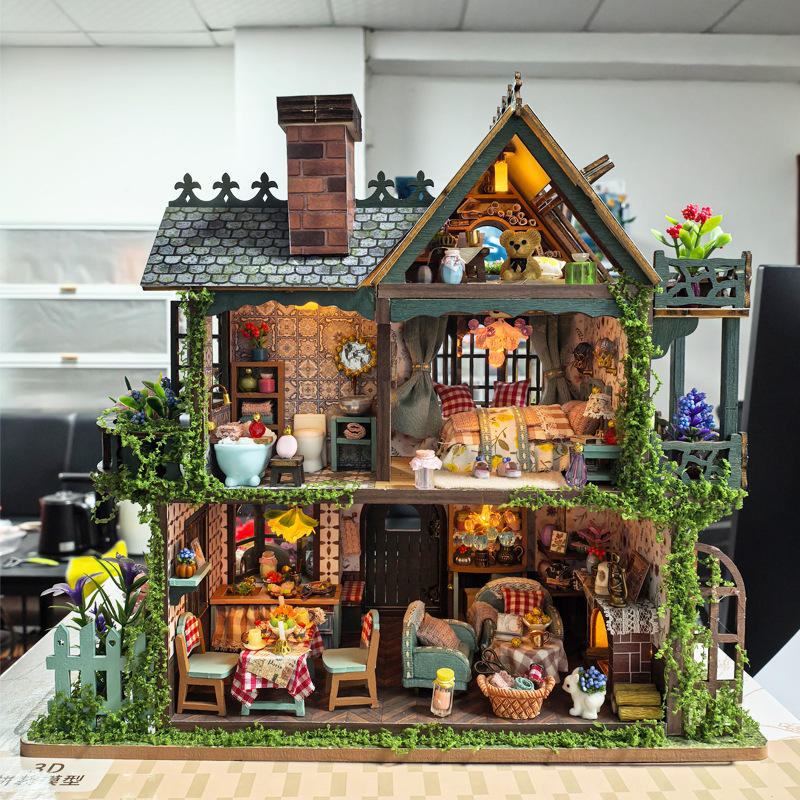 Qiaoyun DIY Cottage Fairy Garden Cross-Border E-Commerce Toy Model Handmade DIY Wooden Assembly Small House Educational Toy