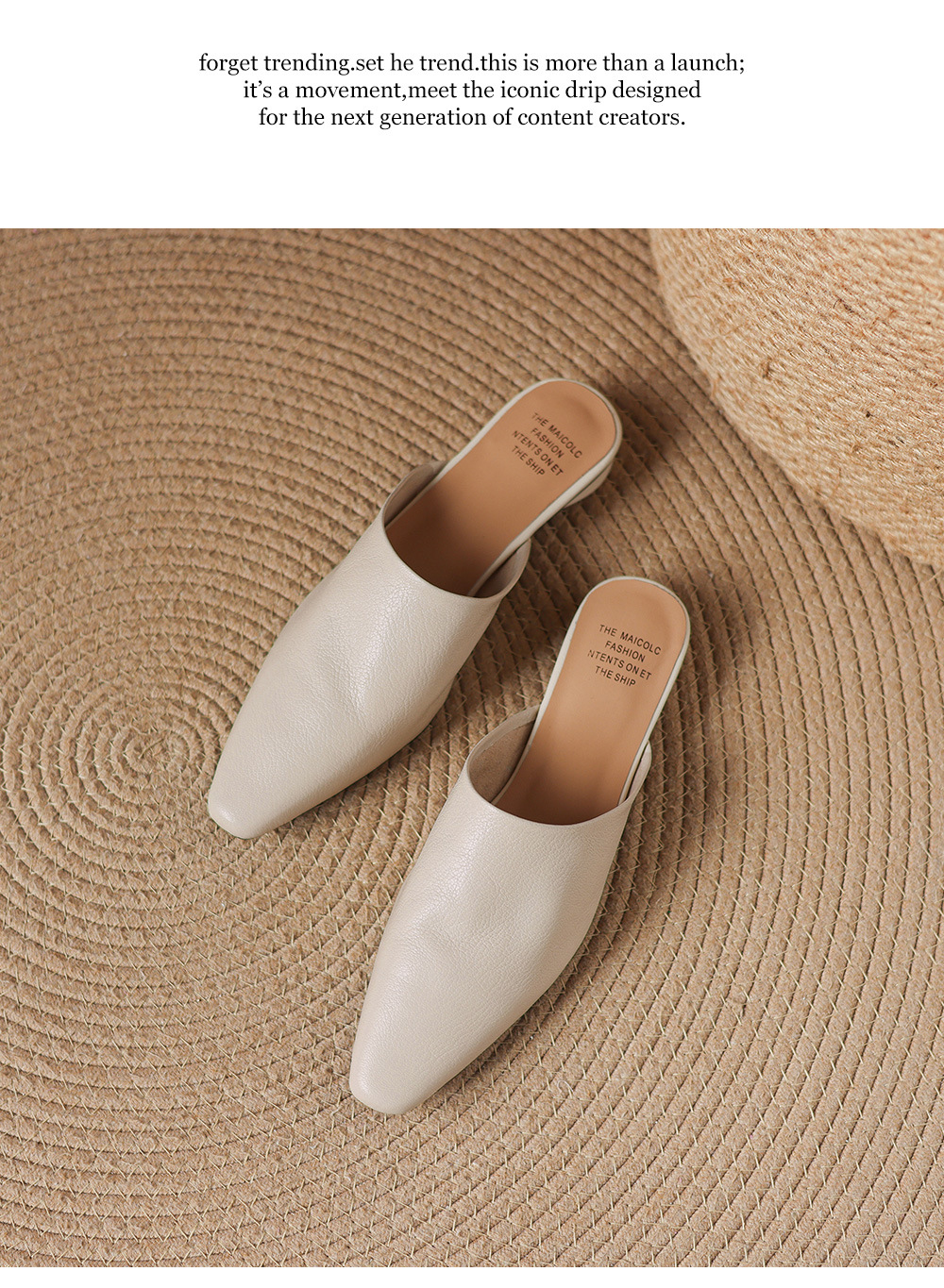 Giày mule nữ da cừu mũi vuông đế bệt — đen chi tiết 25