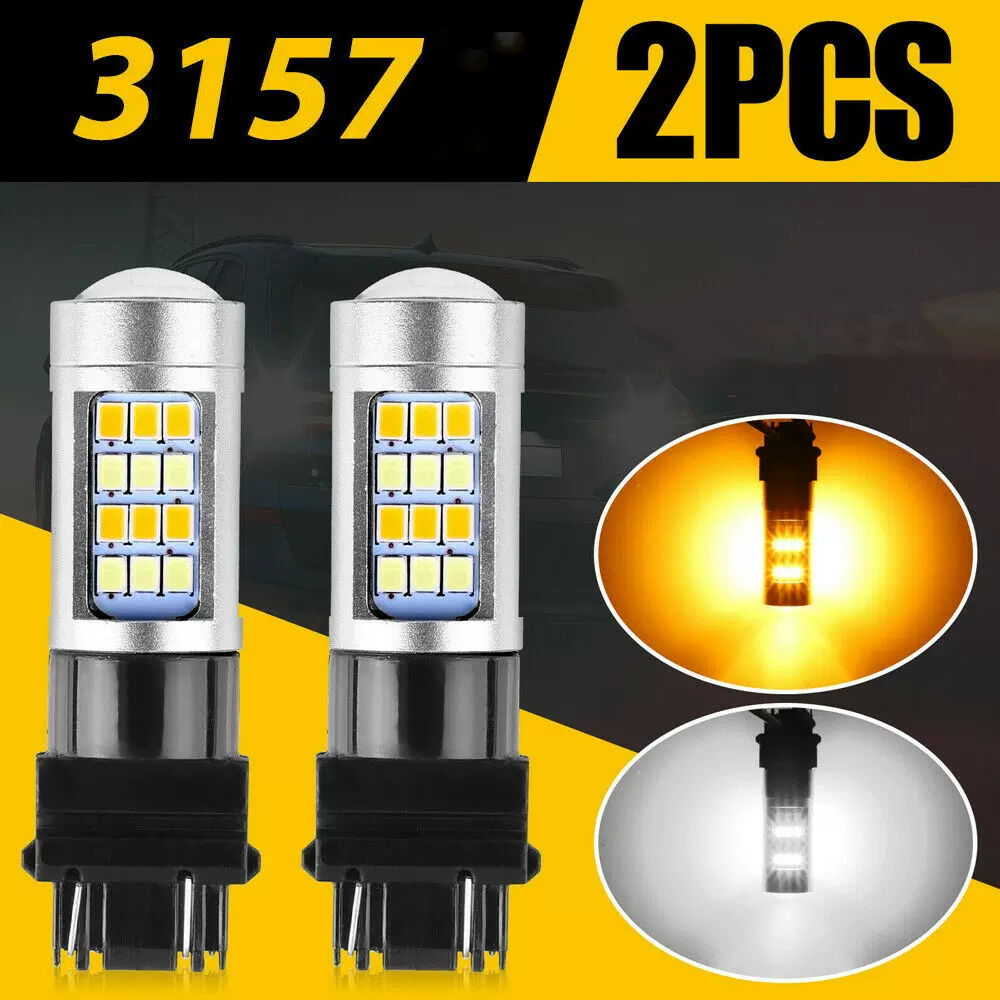 汽车LED灯 白黄双色转向灯 1157 T25 3157 2835 42SMD 带转向日行