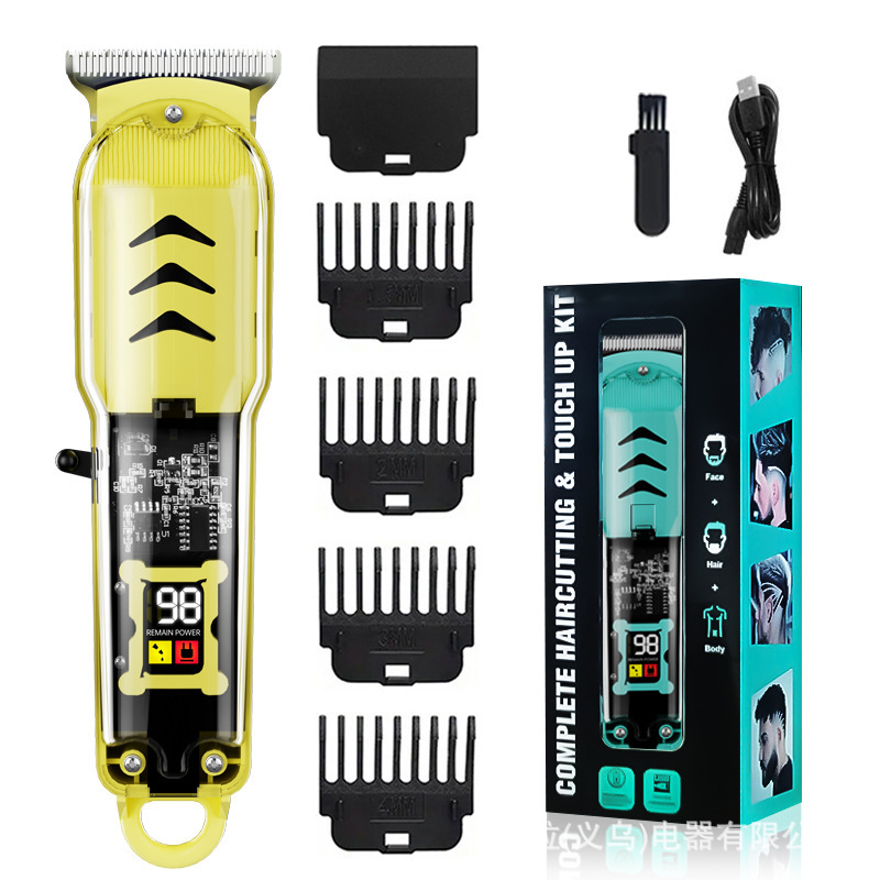 Cortadora de pelo transparente para peluquería, cortadora de pelo especial, barbería profesional, afeitadora eléctrica