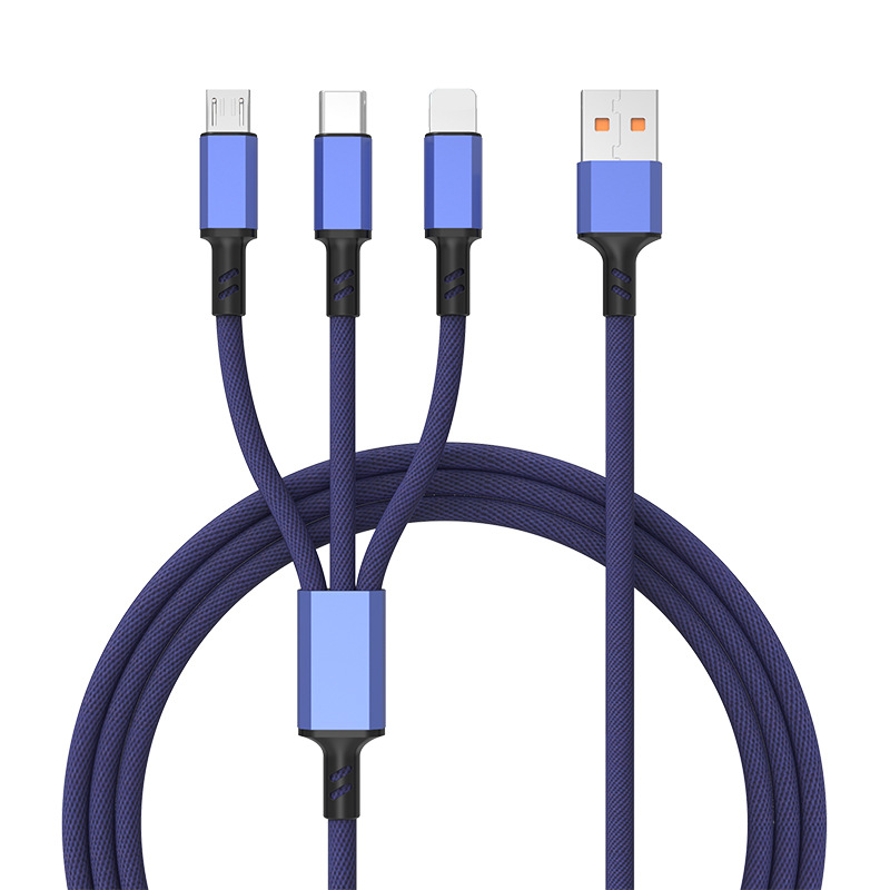 Uno a tres cable de datos tres en uno cable de carga para Apple Android tipo-C regalo logotipo fábrica al por mayor