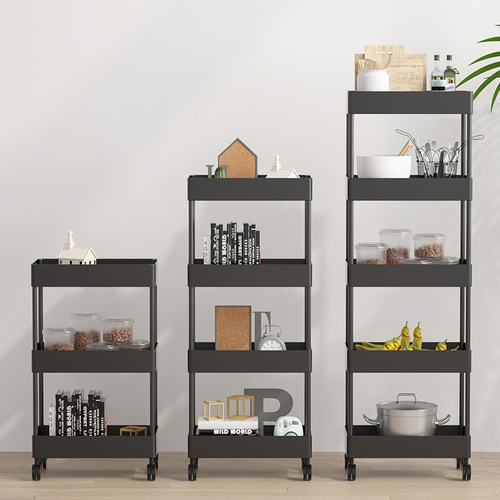 Bathroom sandwich rack bedroom bedside kitchen floor-standing multi-layer movable cart flower shelf storage rack