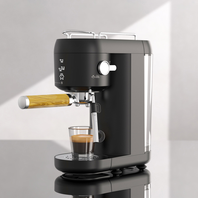 Coffee machine espresso coffee machine visual fully semi-automatic household milk bubble machine small grinder electric 110V US gauge Coffee machine espresso coffee machine visual fully semi-automatic household milk bubble machine small grinder electric 110V US gauge