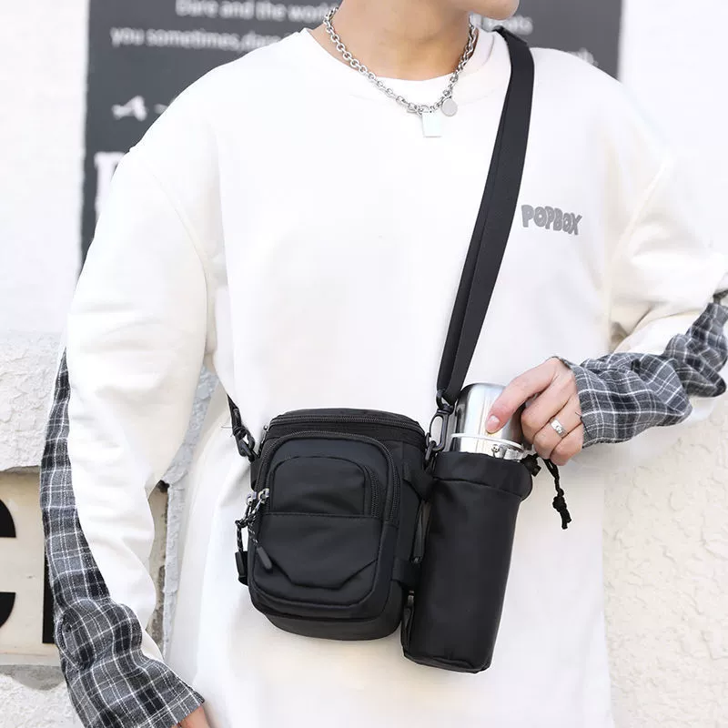 Мужская сумка из ткани Оксфорд, сумка через плечо, уличная велосипедная съемная сумка для бутылки с водой, мужская сумка через плечо, многослойная повседневная маленькая сумка