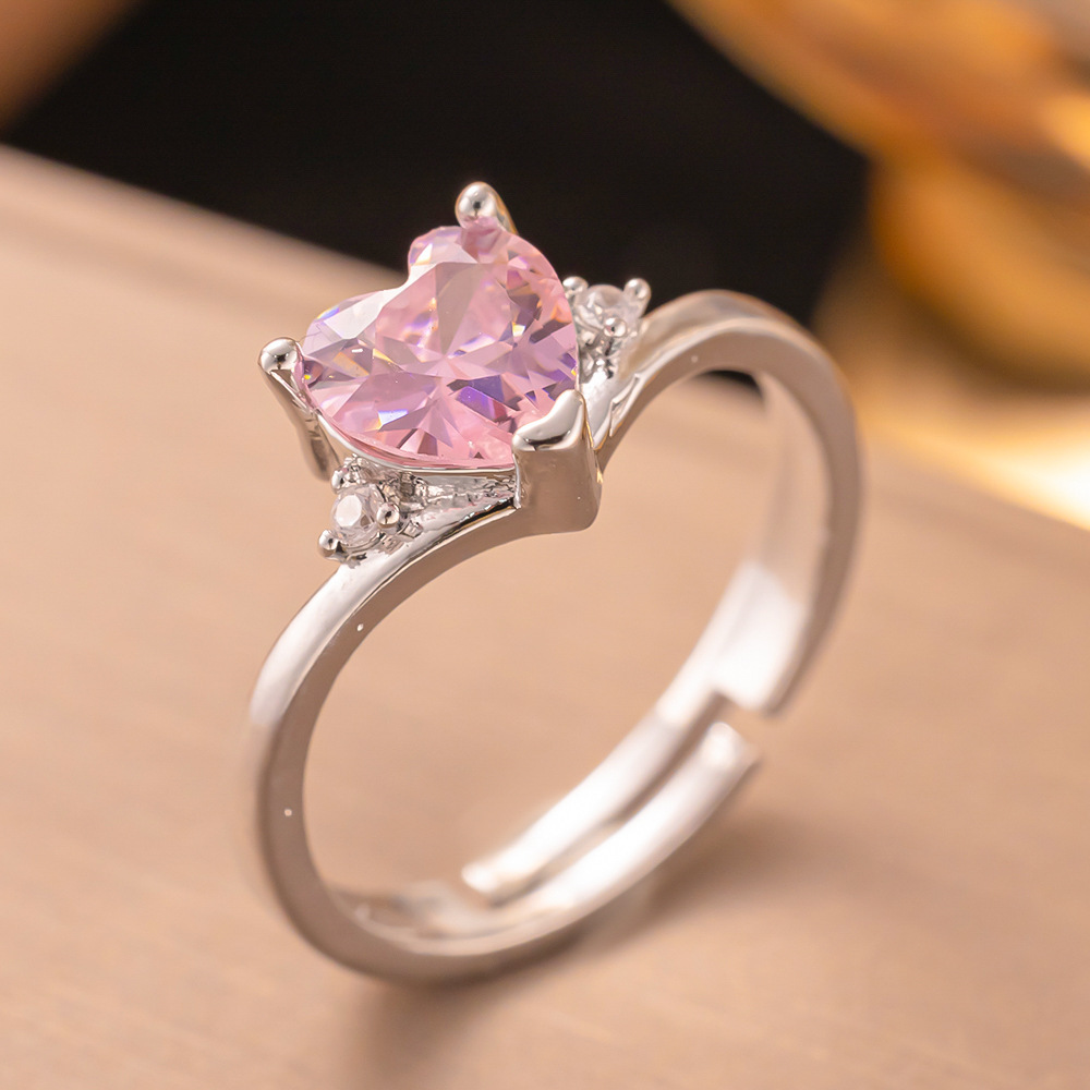8g Weight Zircon Inlay Material Open Rings Classification 1 Piece Quantity Daily Occasion Copper Material Heart Shape, Bow Knot Pattern All Seasons Season Women's Gender Elegant Style Waterproof Non Tarnish Craft PVD Coated Real Gold Plated Heart Shape Bow Knot 304 Stainless Steel Elegant Glam Waterproof Non Tarnish Open Rings 10