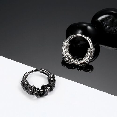 925 silver earrings for men niche personality men's earrings trendy ins simple European and American hip-hop rings trendy men's earrings earrings