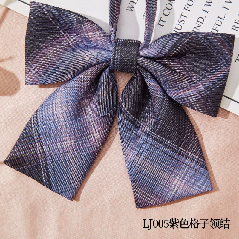 Фиолетовый клетчатый jk галстук-бабочка Униформа Аксессуары кроличьи уши банты моряк галстук сладкие японские цветы с воротником