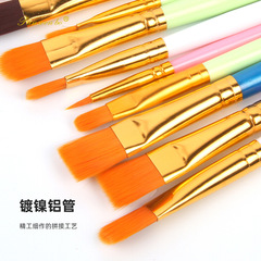 Amazon 10-piece oil paint brush plastic handle paint brushes student art tools painting set wholesale