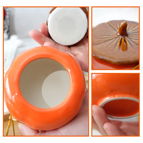 Lock Mei Home Persimmon Ceramic Sealing Can Creative Tea Can Gift Box Set Handover Gift Candy Wedding Candy Can