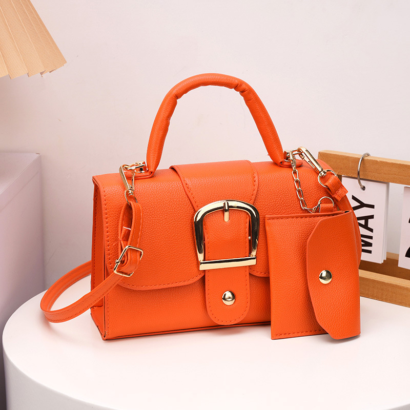 2025 New Candy Color Small Square Bag Simple Retro Handbag Trendy Western Style Small Hanging Bag Crossbody Shoulder Bag Women's Bag