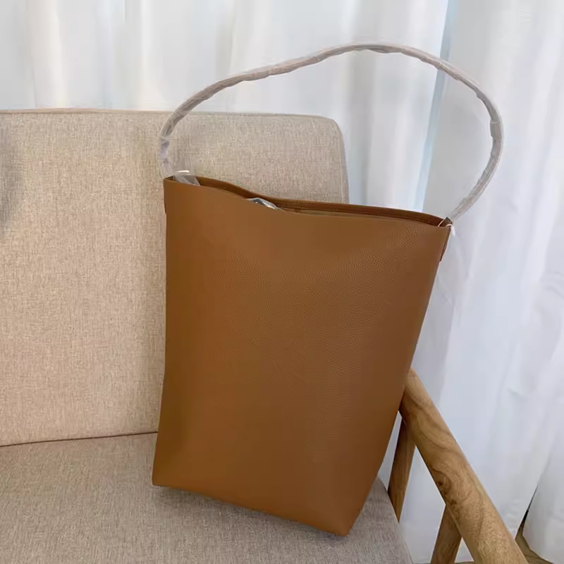 Therow ニッチポータブルバケットバッグ脇の下牛革トートバッグ大容量女の子高級ショルダーバッグ|undefined